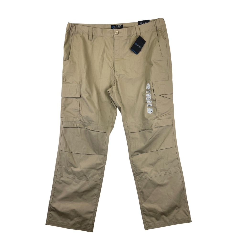 LAPG Tactical Cargo Pants Men's 42x32 Beige Ripstop Work Outdoor Utility